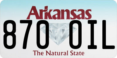 AR license plate 870OIL