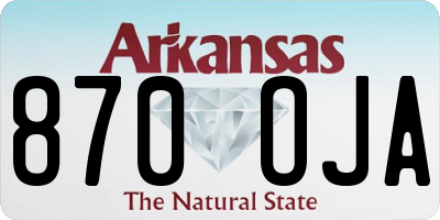AR license plate 870OJA