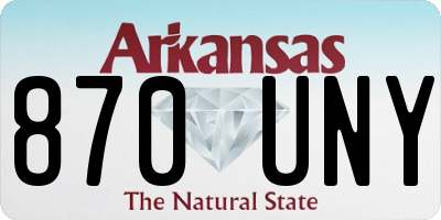AR license plate 870UNY