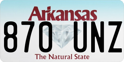 AR license plate 870UNZ