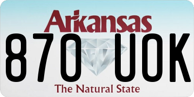 AR license plate 870UOK