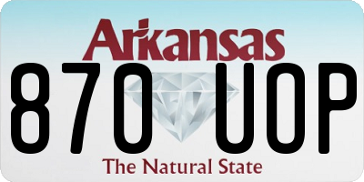 AR license plate 870UOP