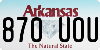AR license plate 870UOU