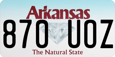 AR license plate 870UOZ