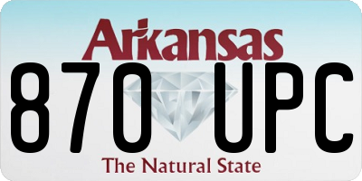 AR license plate 870UPC