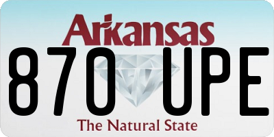 AR license plate 870UPE