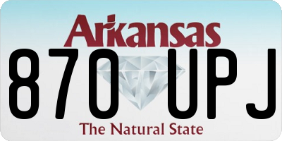 AR license plate 870UPJ