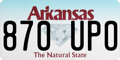AR license plate 870UPO
