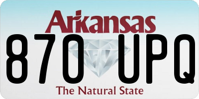 AR license plate 870UPQ
