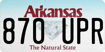 AR license plate 870UPR