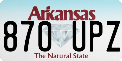 AR license plate 870UPZ