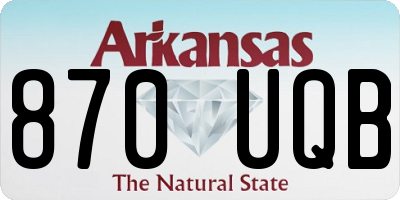 AR license plate 870UQB