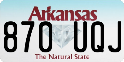 AR license plate 870UQJ