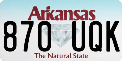 AR license plate 870UQK