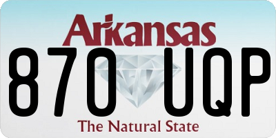 AR license plate 870UQP