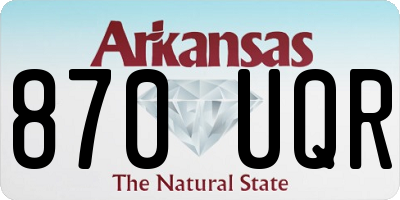 AR license plate 870UQR