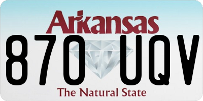 AR license plate 870UQV