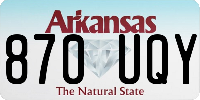 AR license plate 870UQY