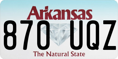 AR license plate 870UQZ