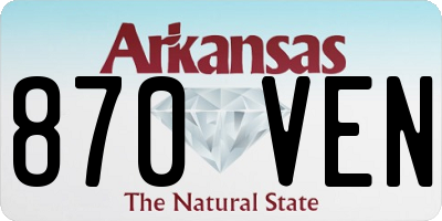 AR license plate 870VEN