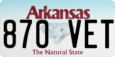 AR license plate 870VET