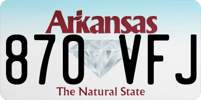 AR license plate 870VFJ