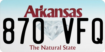 AR license plate 870VFQ