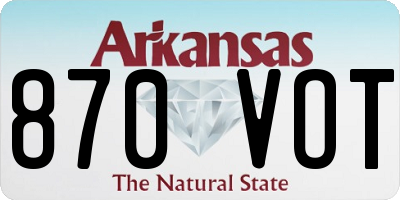 AR license plate 870VOT