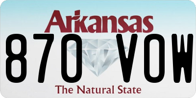 AR license plate 870VOW