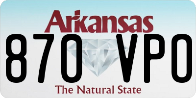 AR license plate 870VPO