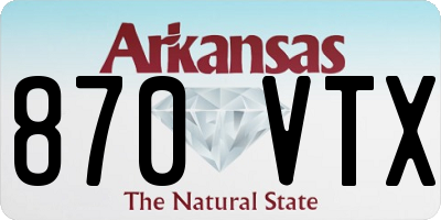 AR license plate 870VTX