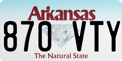 AR license plate 870VTY