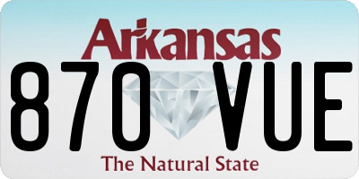 AR license plate 870VUE