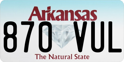 AR license plate 870VUL