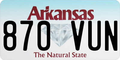 AR license plate 870VUN