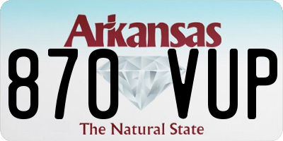 AR license plate 870VUP