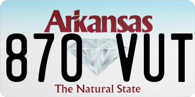 AR license plate 870VUT