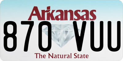 AR license plate 870VUU