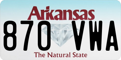 AR license plate 870VWA
