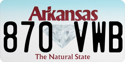 AR license plate 870VWB