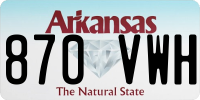 AR license plate 870VWH