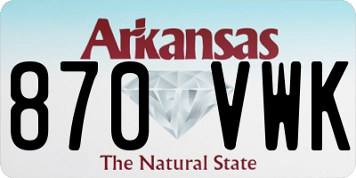 AR license plate 870VWK