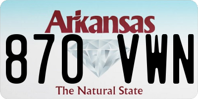 AR license plate 870VWN