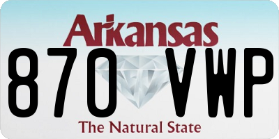 AR license plate 870VWP