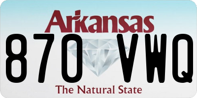 AR license plate 870VWQ