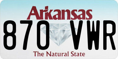 AR license plate 870VWR