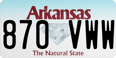 AR license plate 870VWW