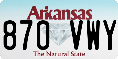 AR license plate 870VWY