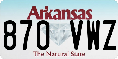 AR license plate 870VWZ