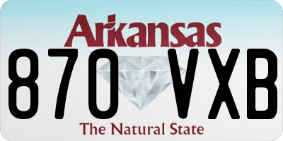 AR license plate 870VXB